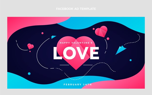 Gradient valentine's day social media promo template