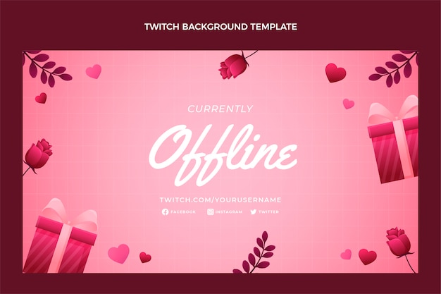 Gradient valentine's day twitch background