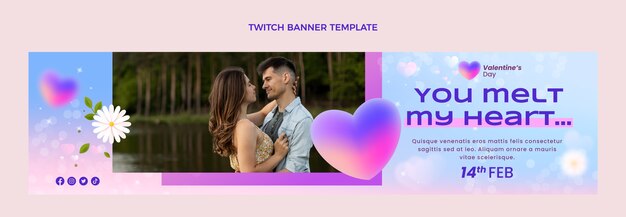 Gradient valentine's day twitch banner