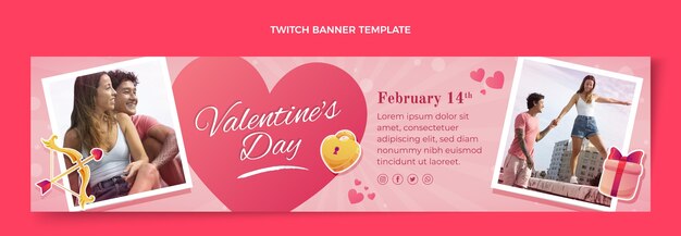 Gradient valentine's day twitch banner