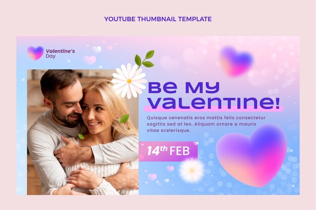 Gradient valentine's day youtube thumbnail