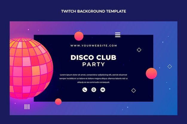 Gradient  vaporwave disco party twitch background