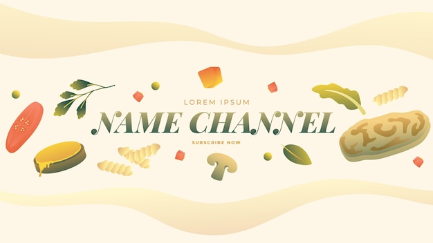 Gradient vegetarian food youtube channel art