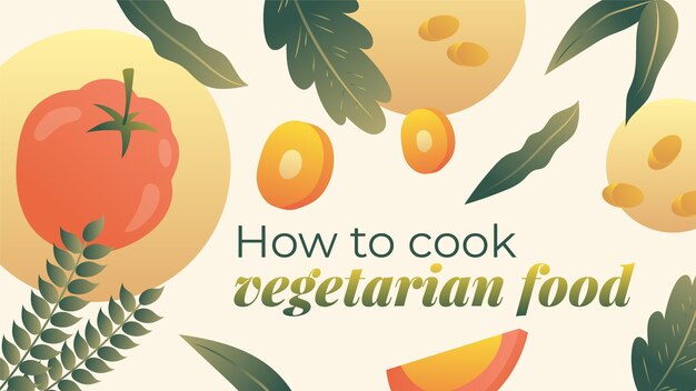 Gradient vegetarian food youtube thumbnail