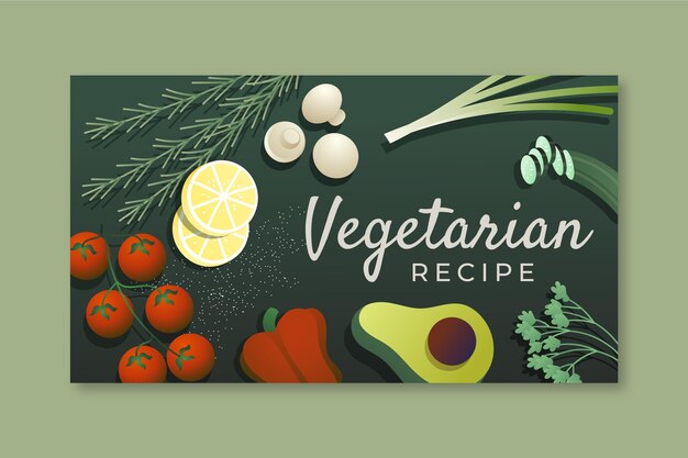 Gradient vegetarian food youtube thumbnail