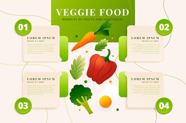 Free Vector gradient vegetarian infographic