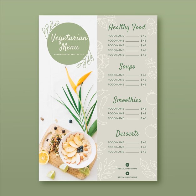 Gradient vegetarian menu