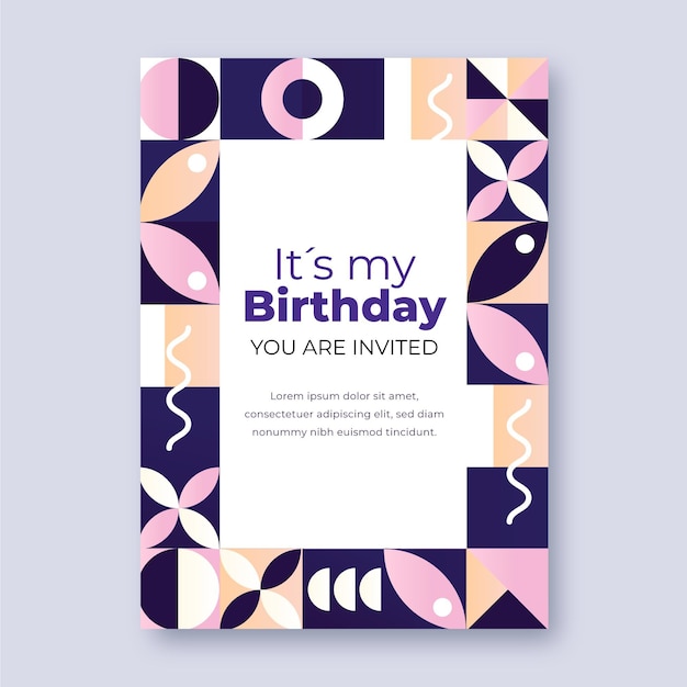 Gradient vertical mosaic invitation template