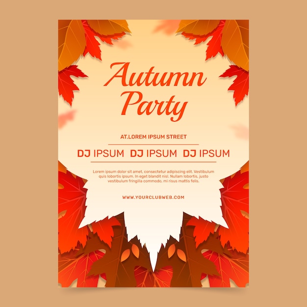 Gradient vertical poster template for autumn