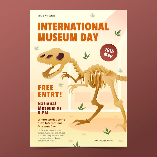 Gradient vertical poster template for international museum day