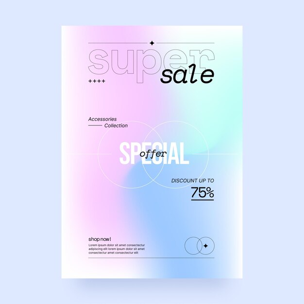 Gradient vertical sale poster template