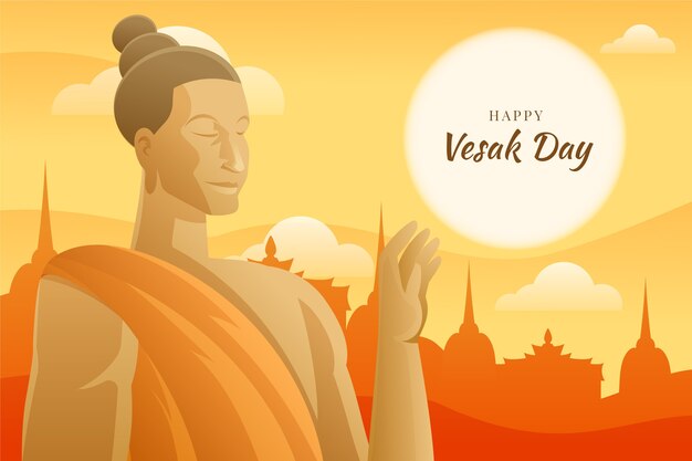 Gradient vesak day illustration