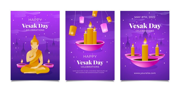 Gradient vesak greeting card template