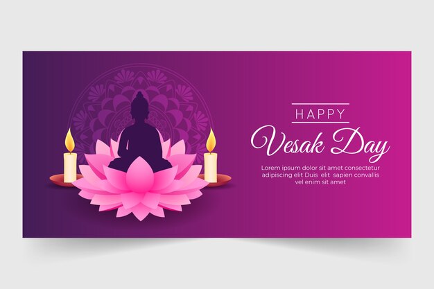 Gradient vesak horizontal banner template