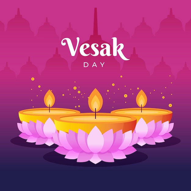 Free Vector gradient vesak illustration