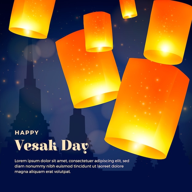 Free Vector gradient vesak illustration