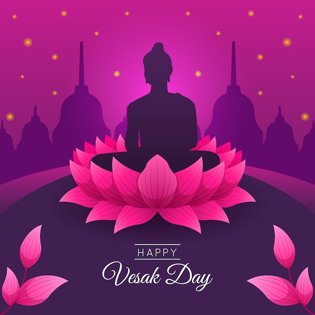 Free vector gradient vesak illustration