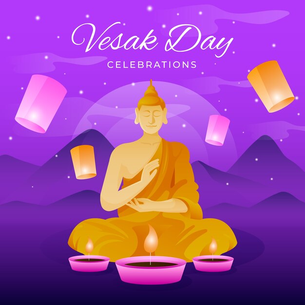 Gradient vesak illustration