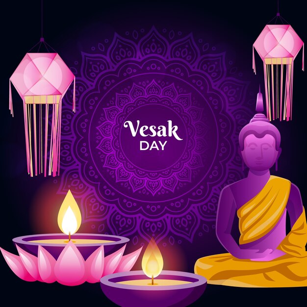 Gradient vesak illustration