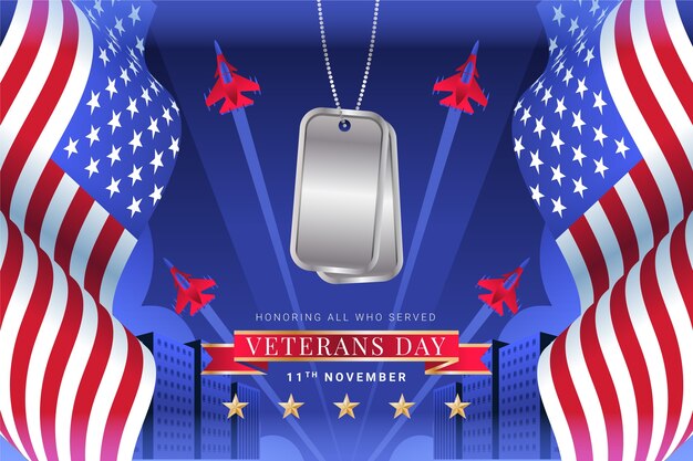 Gradient veterans day background