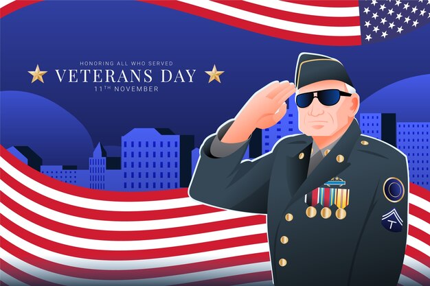 Gradient veterans day illustration