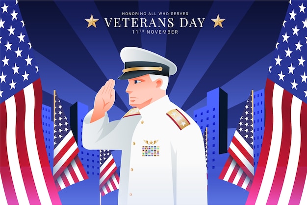 Gradient veterans day illustration