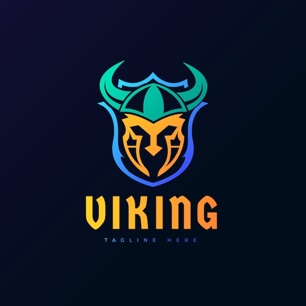 Free Vector gradient viking logo template