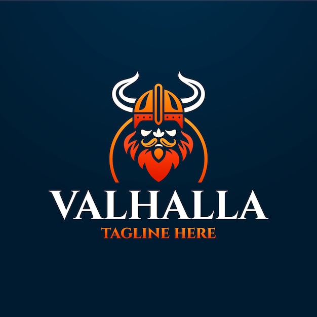 Free vector gradient viking logo template