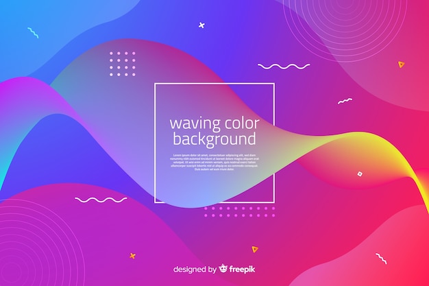 Gradient wavy shapes background