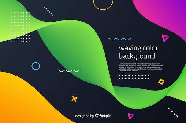 Gradient wavy shapes background