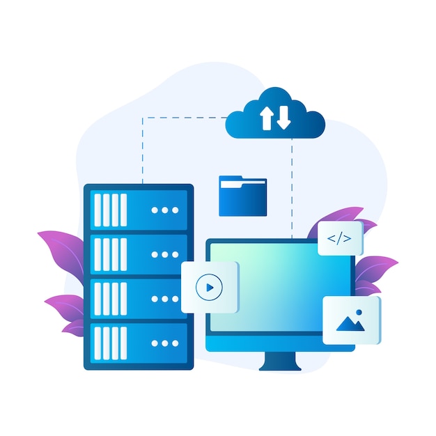 Gradient  website hosting illustration