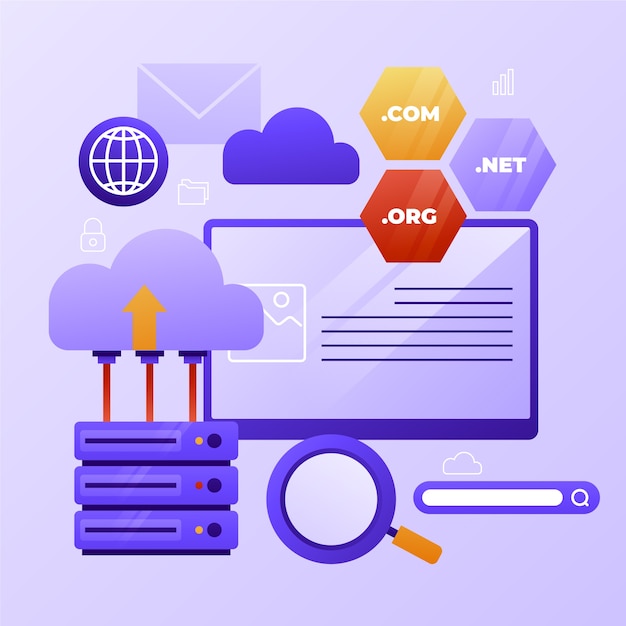 Gradient  website hosting illustration