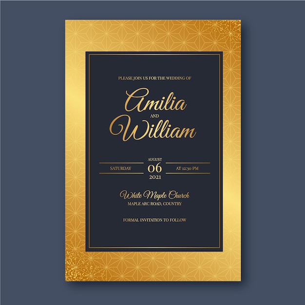 Gradient wedding invitation template