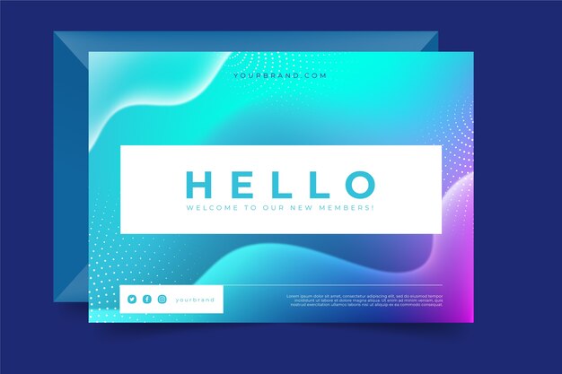 Gradient welcome card template