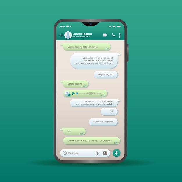 Free Vector gradient whatsapp chat template