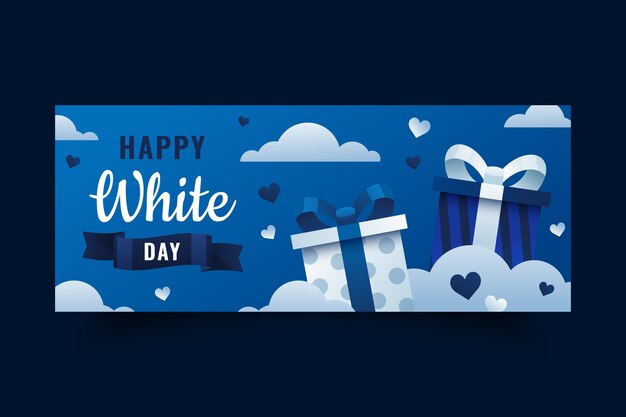 Gradient white day horizontal banner