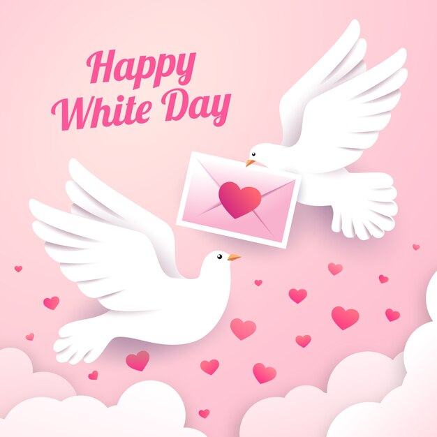 Gradient white day illustration