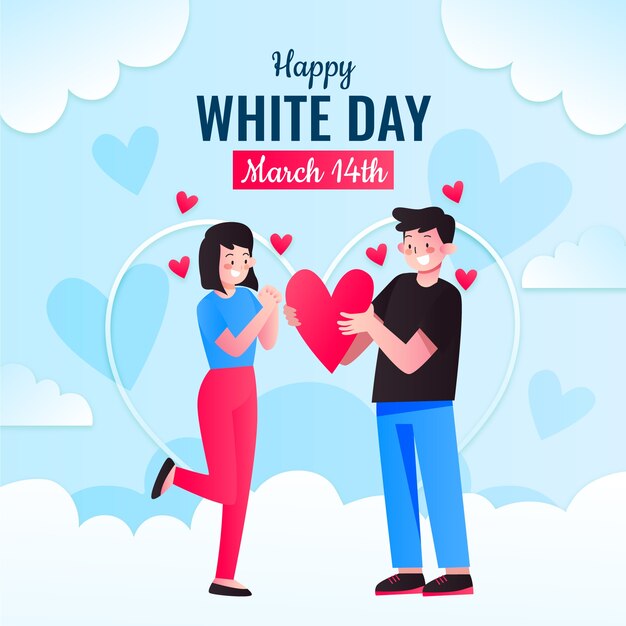 Gradient white day illustration