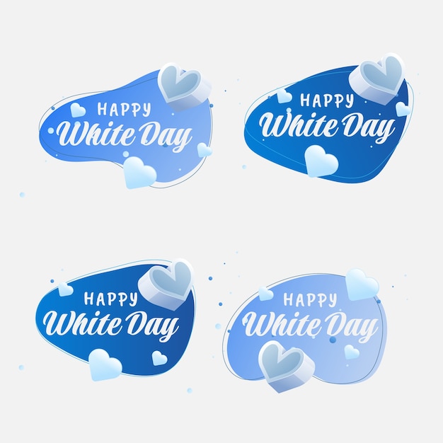 Gradient white day labels collection