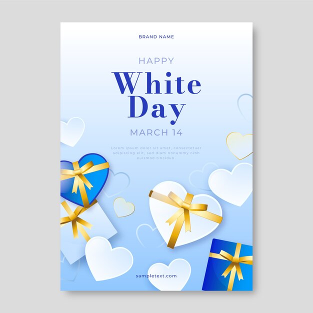 Gradient white day vertical flyer template