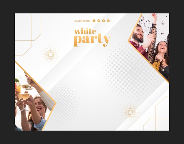 Gradient white party photocall template