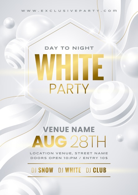 Gradient white party poster design