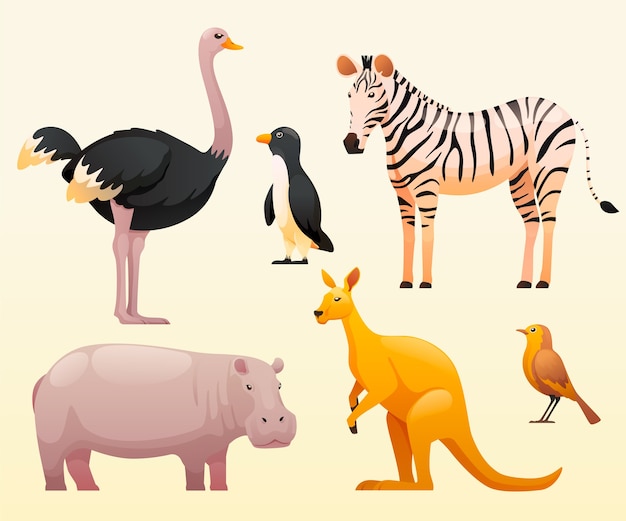 Gradient wild animals illustration