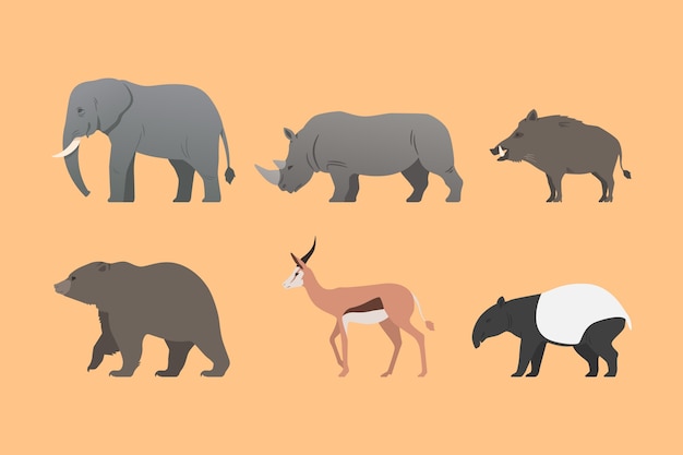 Free Vector gradient wild animals illustration