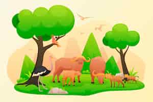 Free vector gradient wildlife background