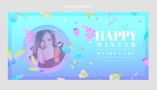 Gradient winter horizontal banner