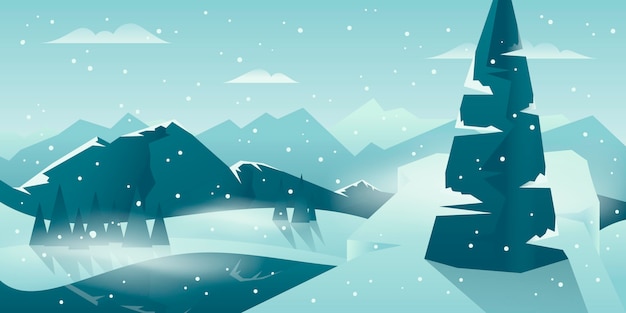 Free Vector gradient winter landscape