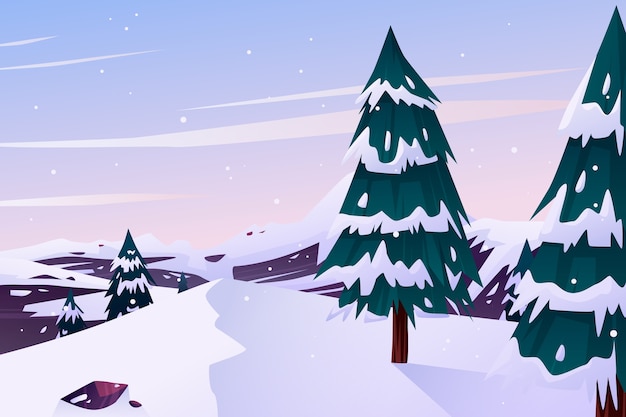 Free Vector gradient winter landscape