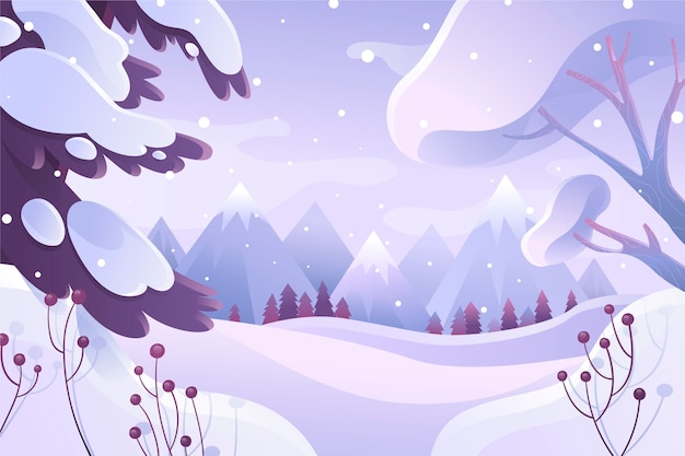 Free Vector gradient winter landscape