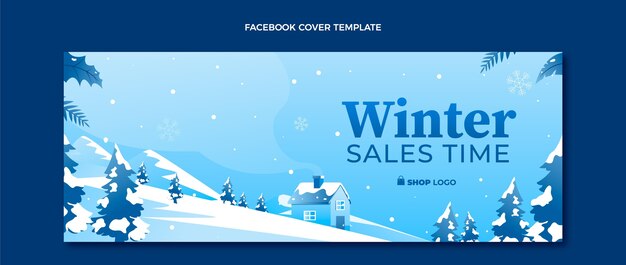 Gradient winter social media cover template